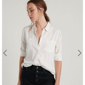 white linen button down